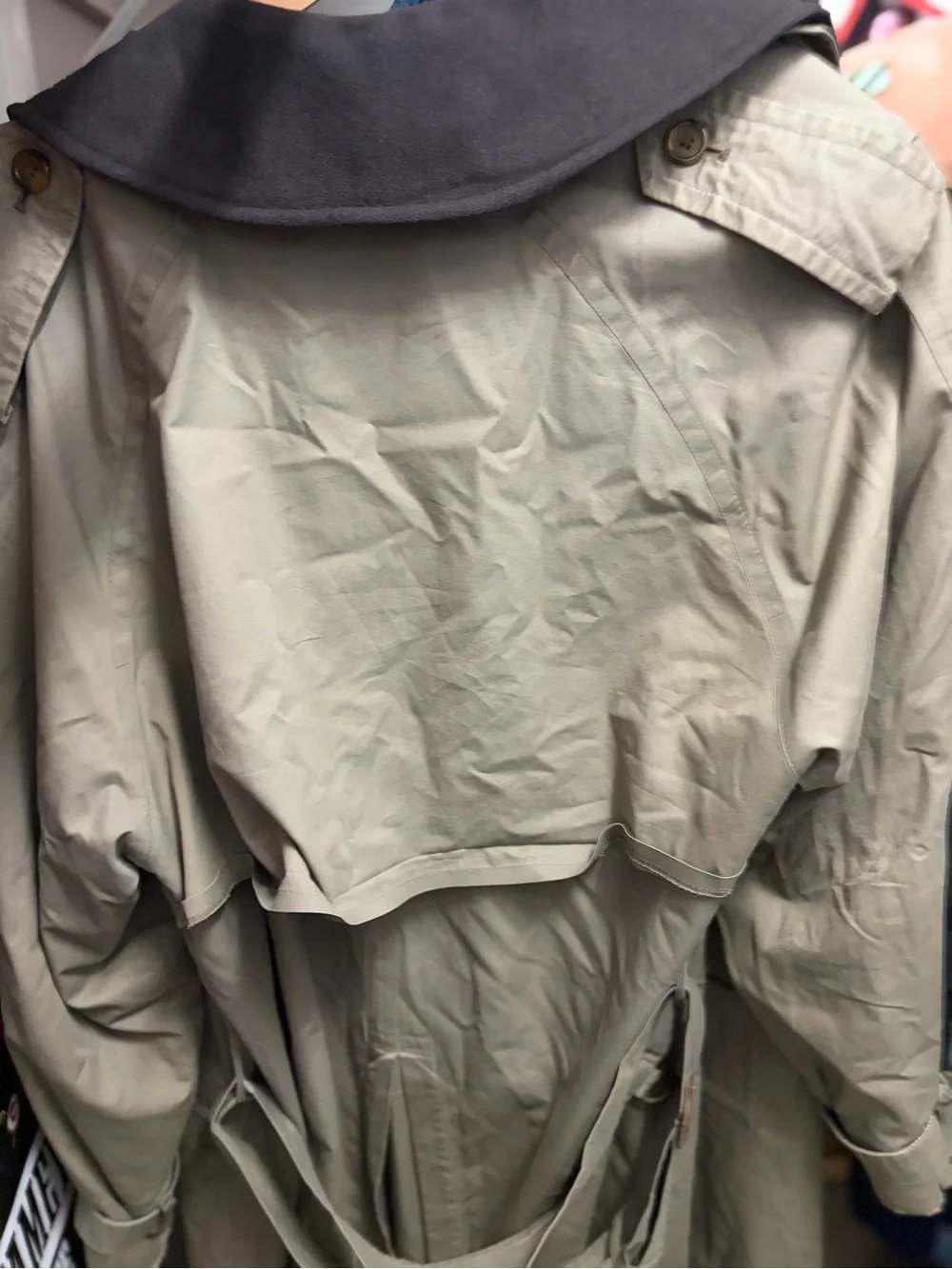 Burberry Khaki Trench Coat with Plaid Lining